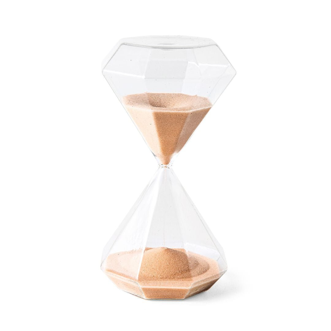 Ampulheta em Vidro Bege 20cm x 10,5 - Ela Decora