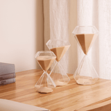 Ampulheta em Vidro Bege 25cm x 11cm - Ela Decora