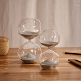 Ampulheta em Vidro Cinza 15cm x 9cm - Ela Decora