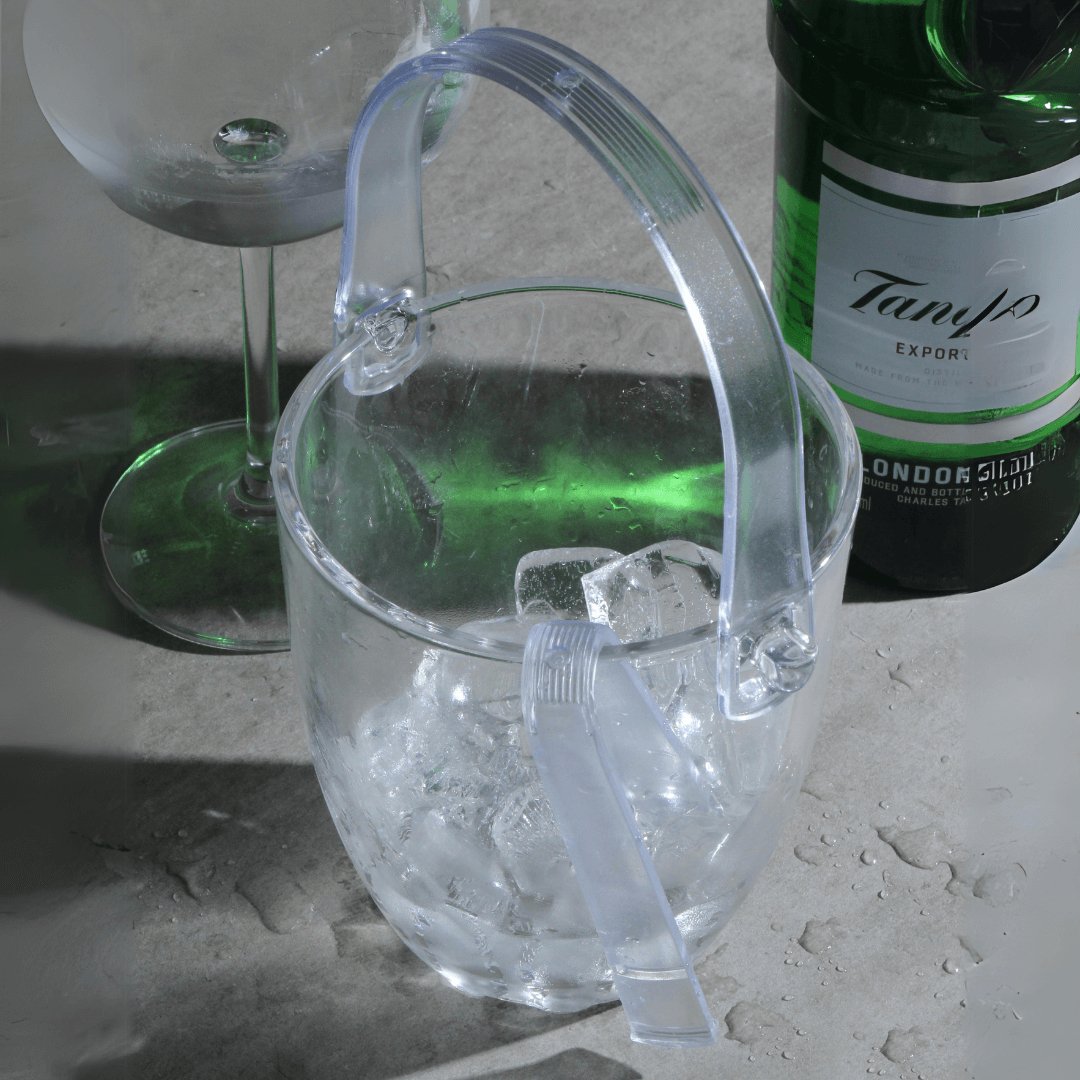 Balde para Gelo Ondular de Vidro com Pegador 840ml - Ela Decora