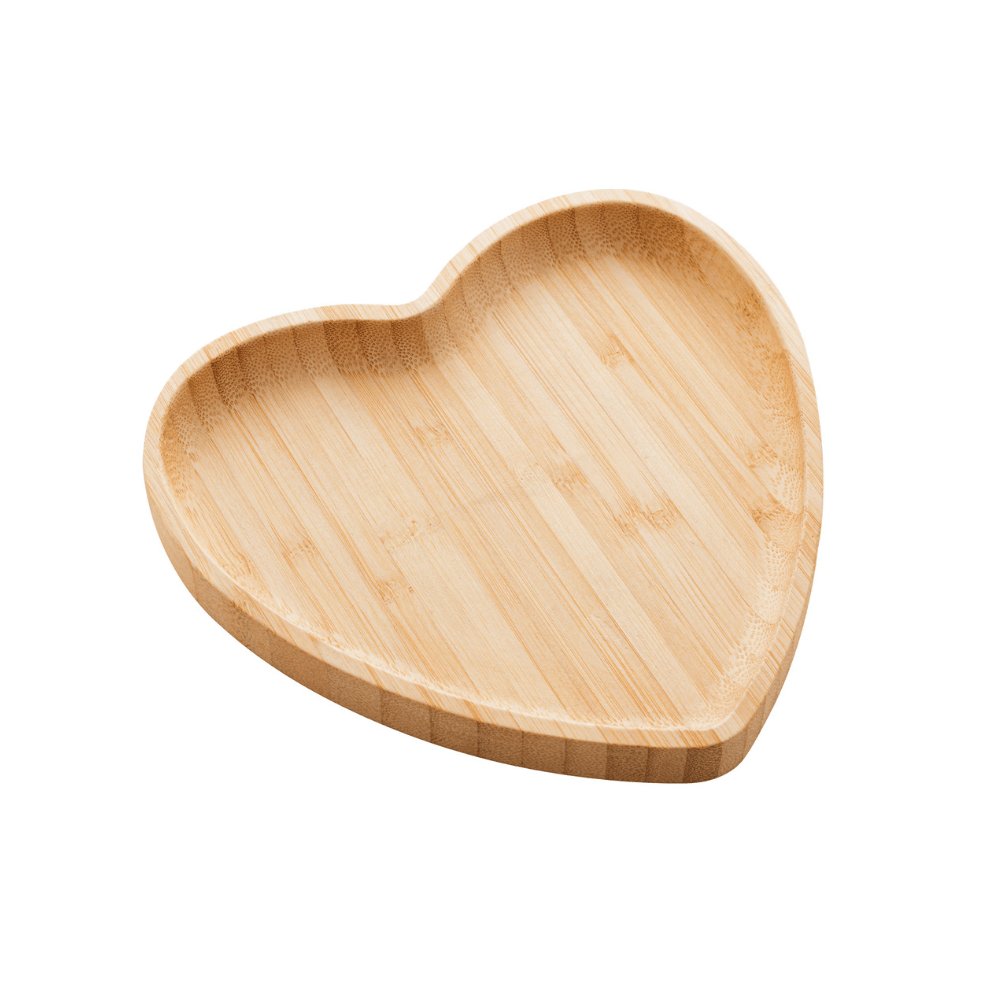 Bandeja de Bambu Coração Heart - 12,5 cm - Ela Decora