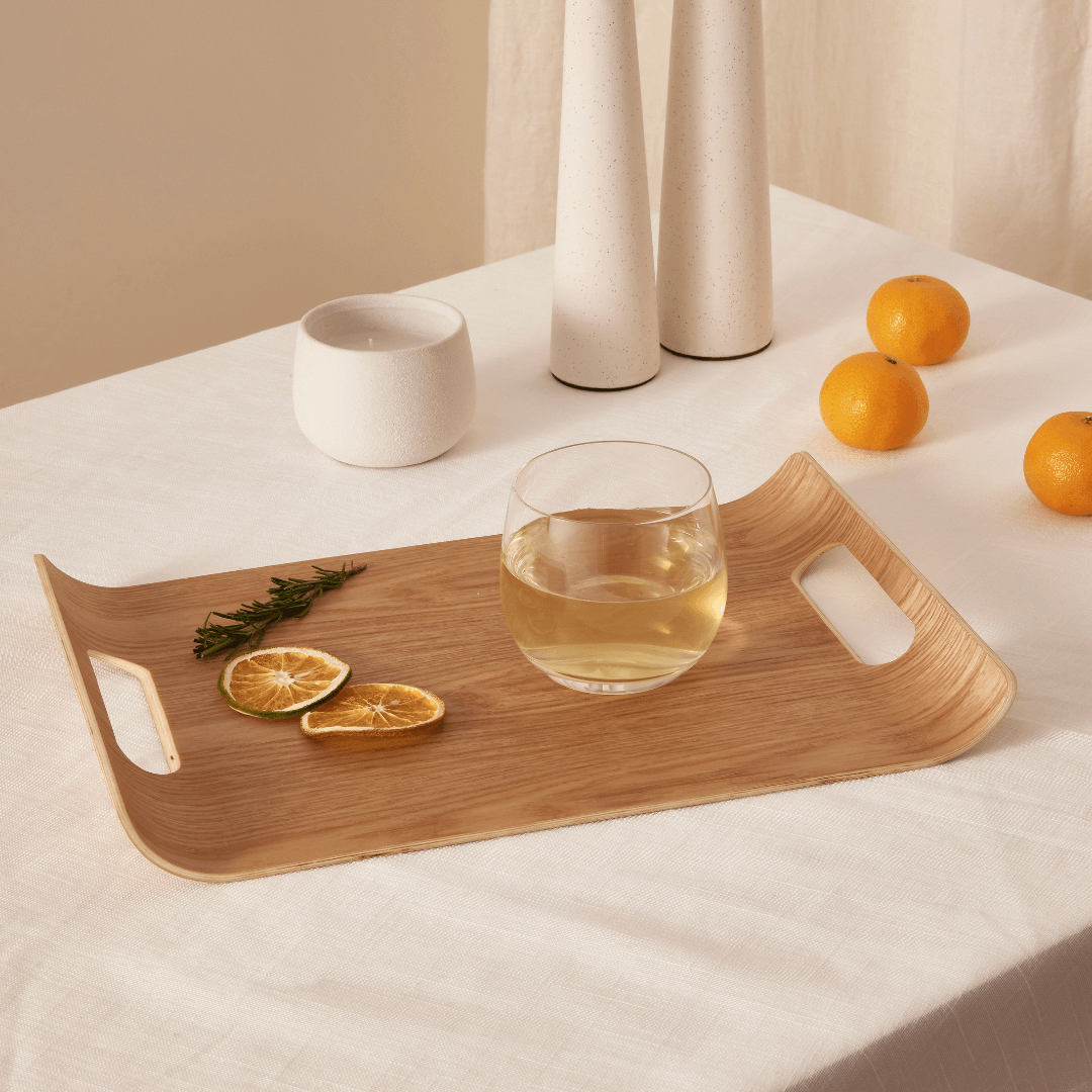 Bandeja de Madeira Natural 36cm - Ela Decora