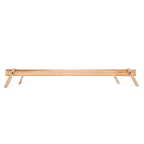 Bandeja de Madeira Teca com Aço Champanhe 41cm - Ela Decora