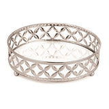 Bandeja de Metal Cromado M 20,5cm x 5cm - Ela Decora