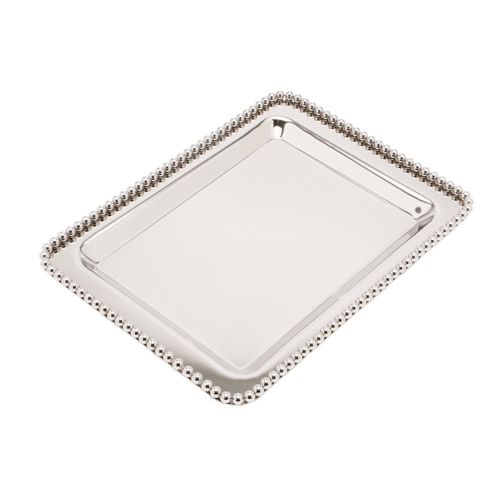 Bandeja De Zamac Niquelado Balls - 28 x 20 cm - Ela Decora