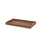 Bandeja Decorativa em MDF e PU Marrom P 33cm - Ela Decora
