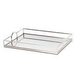 Bandeja Decorativa em Metal Espelhada G 35,5cm - Ela Decora