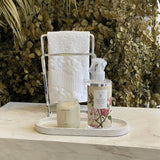 Bandeja Decorativa Oval em Cimento Cinza 28cm - Ela Decora