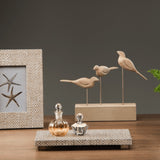 Bandeja Decorativa Retangular de Madeira e Metal Bertha 27cm - Ela Decora