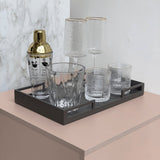 Bandeja Decorativa Retangular de Madeira Espelhada Dijon 40cm Chumbo - Ela Decora