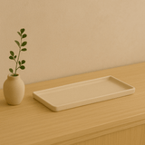 Bandeja em Cerâmica Retangular Branca 33cm - Ela Decora