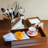 Bandeja em Madeira com Espelho - 35 cm - Ela Decora