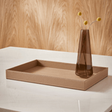 Bandeja em MDF com Revestimento em PU Bege 38cm - Ela Decora