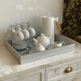 Bandeja em MDF e Poliuretano Cromada 50cm - Ela Decora