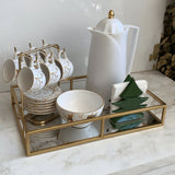 Bandeja em Metal com Espelho Dourado 40cm - Ela Decora