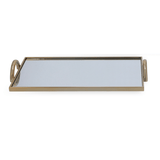 Bandeja em Metal com Espelho Dourado 45,5cm - Ela Decora