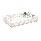 Bandeja em Metal com Espelho Singapura Cromado 21cm - Ela Decora