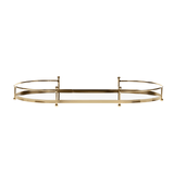 Bandeja em Metal Dourado e Vidro Espelhado 41cm G - Ela Decora
