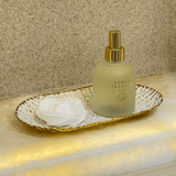 Bandeja em Metal Oval Off White 26cm P - Ela Decora