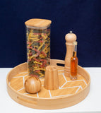 Bandeja Estampada de Bambu Redonda 35cm - Ela Decora