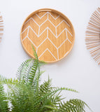 Bandeja Estampada de Bambu Redonda 35cm - Ela Decora