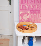 Bandeja Estampada de Bambu Redonda 40cm - Ela Decora