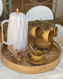 Bandeja Estampada de Bambu Redonda 40cm - Ela Decora