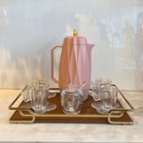 Bandeja Luana com Base de Couro Dourado e Marrom 40cm x 30cm - Ela Decora