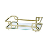 Bandeja Luana Dourada 57cm x 37cm - Ela Decora