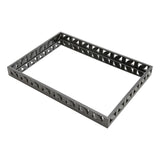 Bandeja Madeira Laqueada Preta Com Espelho - 47 x 34 x 5 cm - Ela Decora