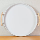 Bandeja Metalla Branco 41,5cm - Ela Decora