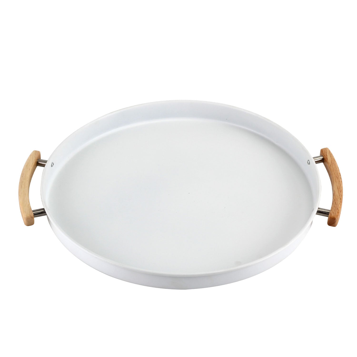 Bandeja Metalla Branco 41,5cm - Ela Decora