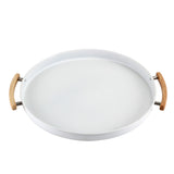 Bandeja Metalla Branco 41,5cm - Ela Decora