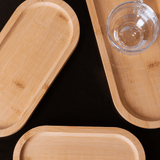 Bandeja Oval de Bambu Nature 28cm - Ela Decora