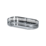 Bandeja Oval de Metal Espelhada Cromada 26cm - Ela Decora