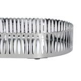 Bandeja Oval de Metal Espelhada Cromada 26cm - Ela Decora