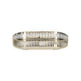 Bandeja Oval de Metal Espelhada Dourada 26cm - Ela Decora