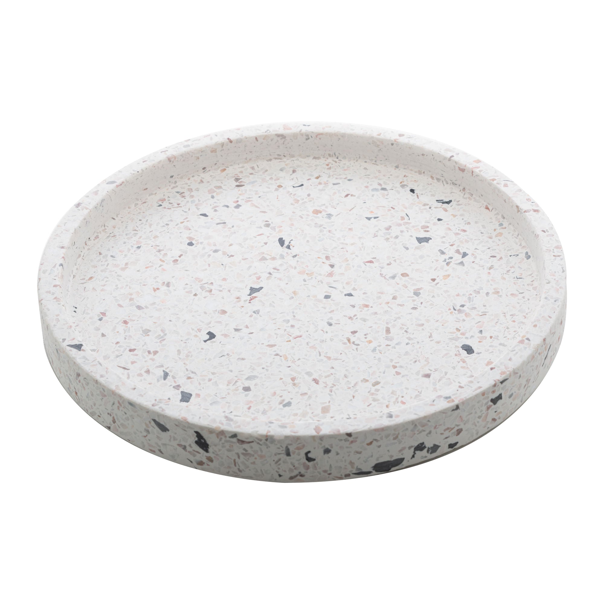 Bandeja Redonda Terrazo de Marmore 20cm - Ela Decora