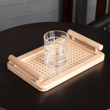 Bandeja Retangular com Alças de Madeira