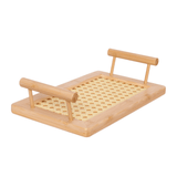Bandeja Retangular de Bambu com Alça 25cm - Ela Decora