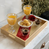 Bandeja Retangular de MDF com Fundo Trelica 35cm - Ela Decora