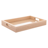Bandeja Retangular de MDF com Fundo Trelica 35cm - Ela Decora