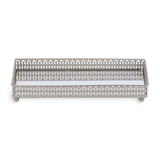 Bandeja Retangular de Metal Espelhada Cromada 24cm - Ela Decora