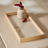 Bandeja Retangular em MDF com Linho 45cm - Ela Decora