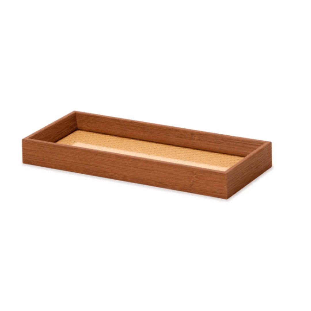 Bandeja Retangular em MDF com Rattan 28,5cm - Ela Decora