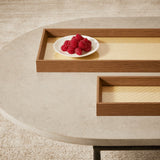 Bandeja Retangular em MDF com Rattan 28,5cm - Ela Decora