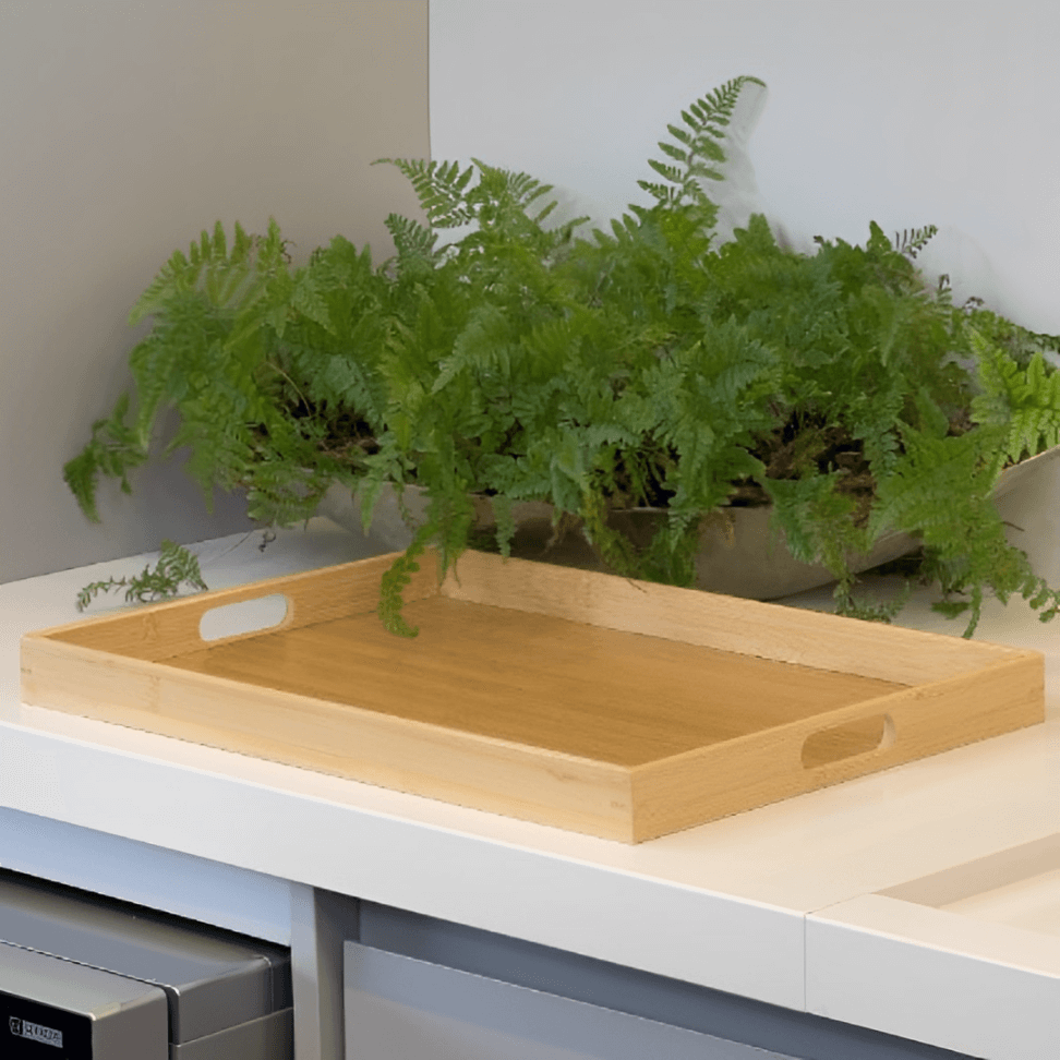 Bandeja Sense de Bambu com Alças 48cm - Ela Decora
