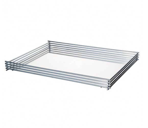 Bandeja Wire Com Espelho Cromada 40cm x 30cm - Ela Decora