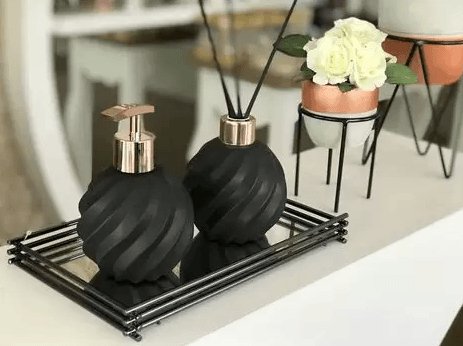 Bandeja Wire Com Espelho Preto Fosco Black Matte 15m x 25cm - Ela Decora