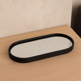 Bandeja Oval Espelhada Preta 22cm